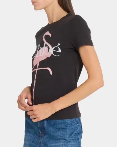 Chloé Flamingo Logo Short-Sleeve T-Shirt | Thumbnail 6