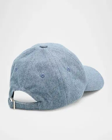 Jacquemus Men's The Gadjo Metal-Logo Denim Six-Panel Baseball Cap | Thumbnail 2