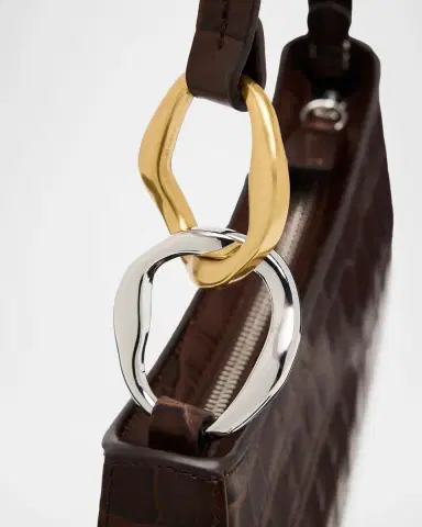 Staud Ollie Croc-Embossed Leather Shoulder Bag | Thumbnail 5