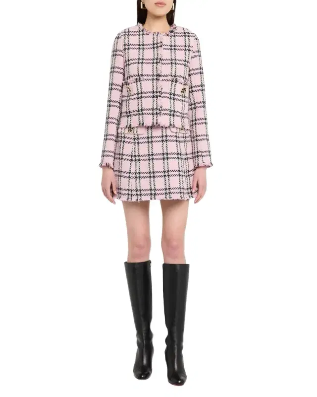 Cara Cara Posie Plaid Tweed Mini Dress