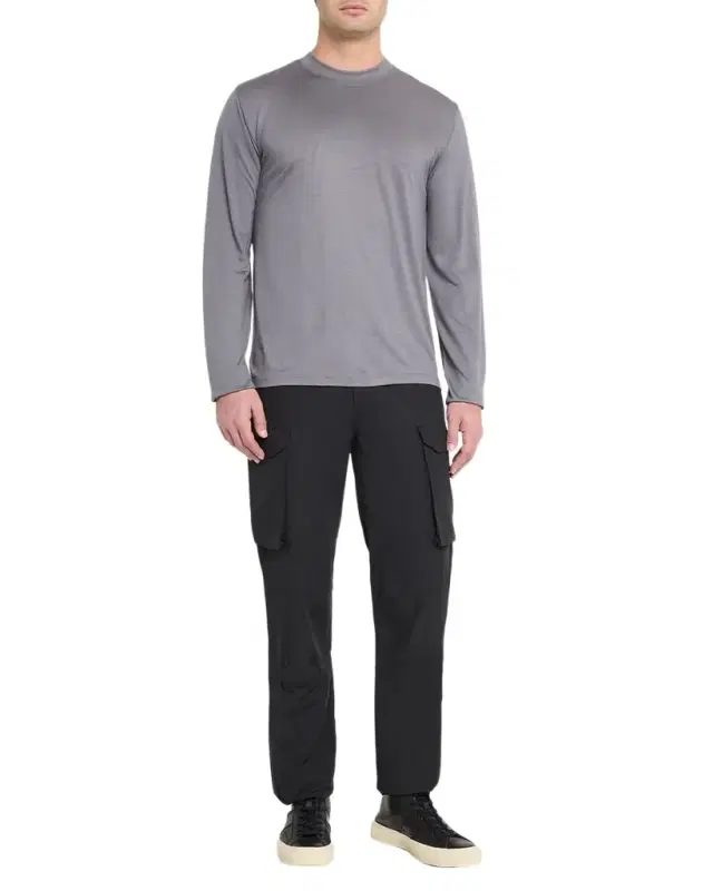 Men 's Easy-Care Wool Jersey Long-Sleeve T-Shirt