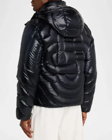 Casablanca Men's Monogram Quilted Nylon Hooded Puffer Jacket | Thumbnail 2 Casablanca Men's Monogram Quilted Nylon Hooded Puffer Jacket | Thumbnail 2