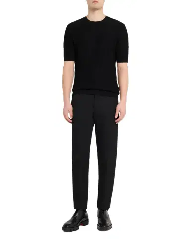 Emporio Armani Men's Texture-Knit Stretch Short-Sleeve Sweater | Thumbnail 1 Emporio Armani Men's Texture-Knit Stretch Short-Sleeve Sweater | Thumbnail 1