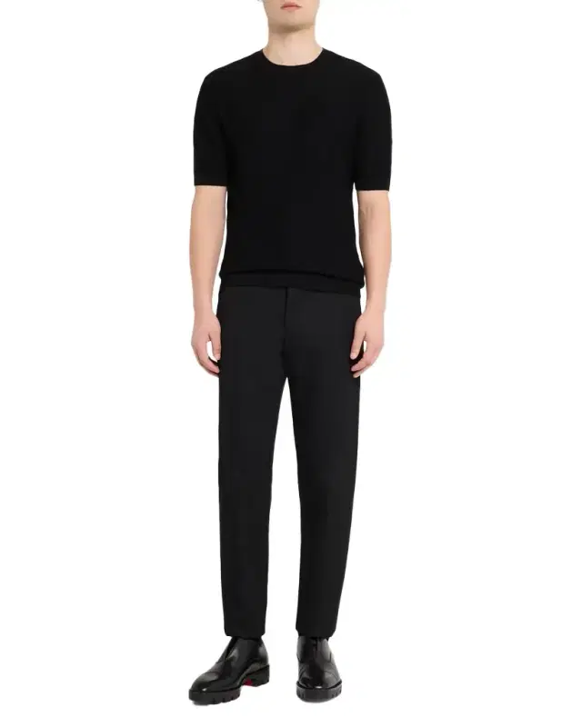 Men 's Texture-Knit Stretch Short-Sleeve Sweater