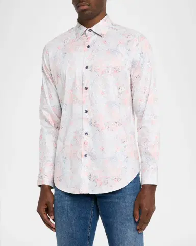 Robert Graham Men's Addington Stretch Satin Paisley Button-Down Shirt | Thumbnail 3 Robert Graham Men's Addington Stretch Satin Paisley Button-Down Shirt | Thumbnail 3