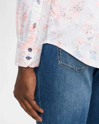 Robert Graham Men's Addington Stretch Satin Paisley Button-Down Shirt | Thumbnail 4 Robert Graham Men's Addington Stretch Satin Paisley Button-Down Shirt | Thumbnail 4