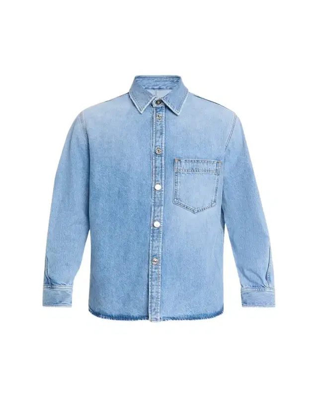 Givenchy Men's Stone-Washed Denim Shirt