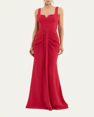 Rebecca Vallance Zarya Sleeveless Draped Mermaid Gown | Thumbnail 2