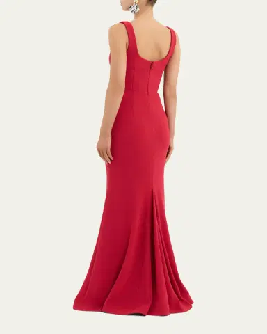 Rebecca Vallance Zarya Sleeveless Draped Mermaid Gown | Thumbnail 3