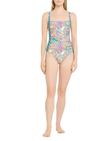 Johnny Was Marilyn Ruched One-Piece Swimsuit | Thumbnail 1 Johnny Was Marilyn Ruched One-Piece Swimsuit | Thumbnail 1