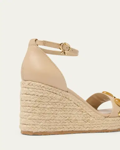 Gianvito Rossi 70mm Embellished Leather Espadrille Wedge Sandals | Thumbnail 3