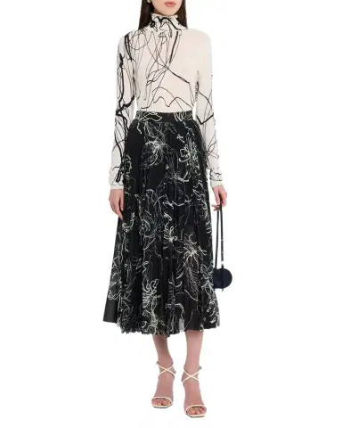 Jason Wu Collection Scribble-Print Turtleneck Wool Sweater | Thumbnail 1 Jason Wu Collection Scribble-Print Turtleneck Wool Sweater | Thumbnail 1