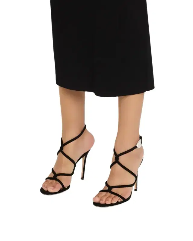 Gianvito Rossi Jungle Mamba Suede Ankle-Strap Sandals
