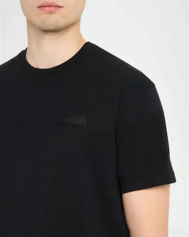 Givenchy Men's Tonal Grosgrain Label Crewneck T-Shirt | Thumbnail 4 Givenchy Men's Tonal Grosgrain Label Crewneck T-Shirt | Thumbnail 4