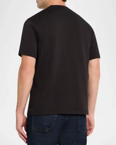 Emporio Armani Men's Melange Cotton Crewneck T-Shirt | Thumbnail 2