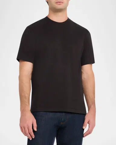 Emporio Armani Men's Melange Cotton Crewneck T-Shirt | Thumbnail 3