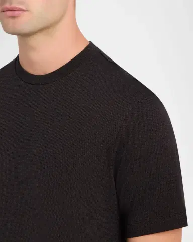 Emporio Armani Men's Melange Cotton Crewneck T-Shirt | Thumbnail 4