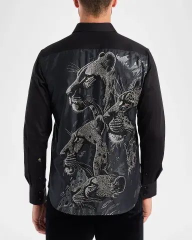 Robert Graham Men's Lion's Shadow Embroidered Button-Down Shirt | Thumbnail 2