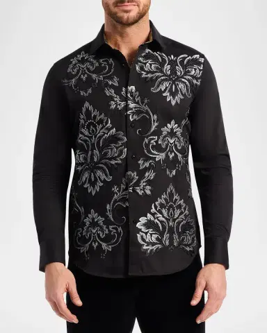 Robert Graham Men's Lion's Shadow Embroidered Button-Down Shirt | Thumbnail 3