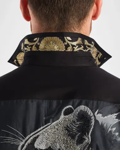 Robert Graham Men's Lion's Shadow Embroidered Button-Down Shirt | Thumbnail 4