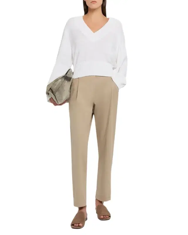 Brunello Cucinelli Baggy Cotton Poplin Pants