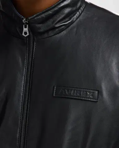 Avirex Men's Reversible Nylon to Napa Leather Track Jacket | Thumbnail 4 Avirex Men's Reversible Nylon to Napa Leather Track Jacket | Thumbnail 4