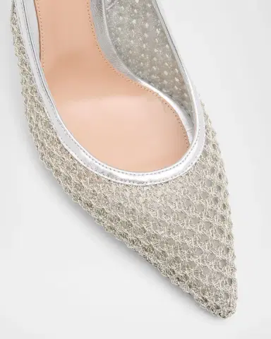 Gianvito Rossi 95mm Itaca Metallic Leather and Mesh Slingback Pumps | Thumbnail 8 Gianvito Rossi 95mm Itaca Metallic Leather and Mesh Slingback Pumps | Thumbnail 8