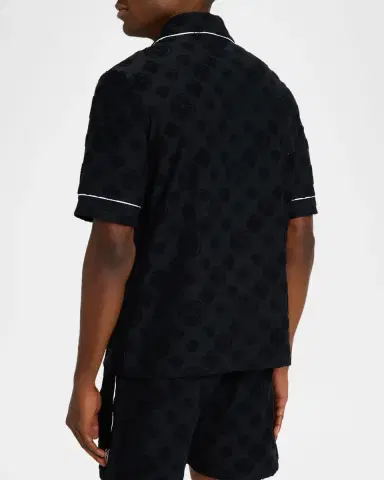 Casablanca Men's Towelling Monogram Short-Sleeve Shirt | Thumbnail 2 Casablanca Men's Towelling Monogram Short-Sleeve Shirt | Thumbnail 2