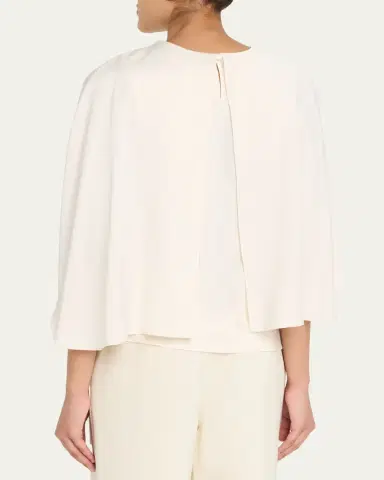 Simkhai Eliora Satin Cape Top | Thumbnail 3