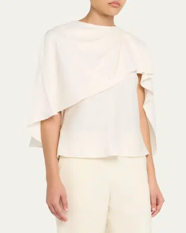 Simkhai Eliora Satin Cape Top | Thumbnail 4