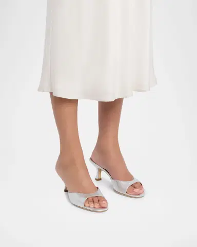 STAUD Brigitte Metallic Leather Kitten-Heel Mules | Thumbnail 2 STAUD Brigitte Metallic Leather Kitten-Heel Mules | Thumbnail 2