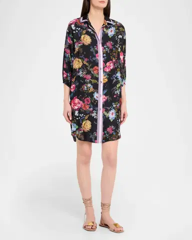 Johnny Was Baccara Floral Shirtdress Coverup | Thumbnail 3
