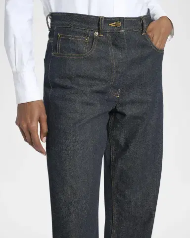 Thom Browne Back-Strap Straight-Leg Cuffed Crop Jeans | Thumbnail 4