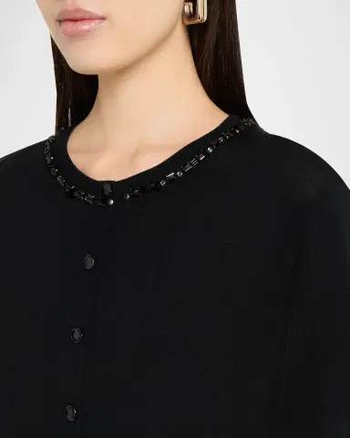Jason Wu Collection Beaded Satin-Back Wool Cardigan | Thumbnail 4 Jason Wu Collection Beaded Satin-Back Wool Cardigan | Thumbnail 4