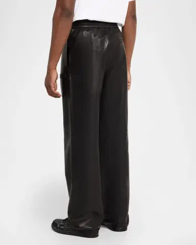 AMIRI Men's Leather Wide-Leg Track Pants | Thumbnail 2 AMIRI Men's Leather Wide-Leg Track Pants | Thumbnail 2