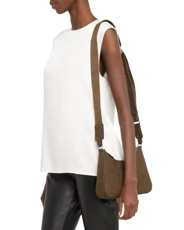 Vegan Leather Logo Hobo Shoulder Bag