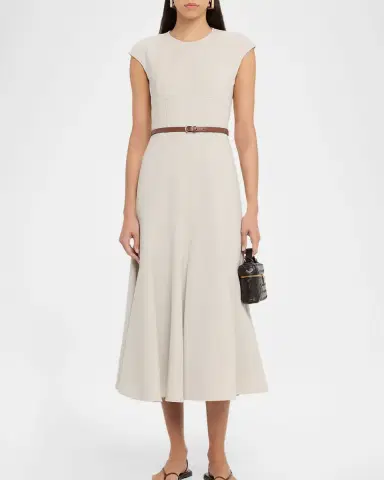 Gabriela Hearst Crowther Cap-Sleeve Corset Midi Dress | Thumbnail 4 Gabriela Hearst Crowther Cap-Sleeve Corset Midi Dress | Thumbnail 4