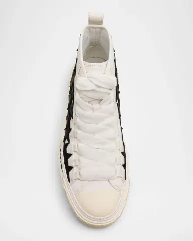 Amiri Men's Stars Court Hi Canvas & Leather High-Top Sneakers | Thumbnail 3 Amiri Men's Stars Court Hi Canvas & Leather High-Top Sneakers | Thumbnail 3