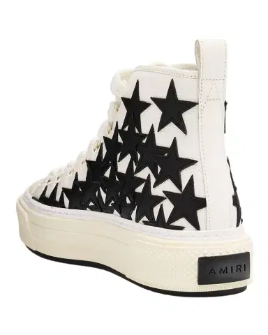 Amiri Men's Stars Court Hi Canvas & Leather High-Top Sneakers | Thumbnail 1 Amiri Men's Stars Court Hi Canvas & Leather High-Top Sneakers | Thumbnail 1