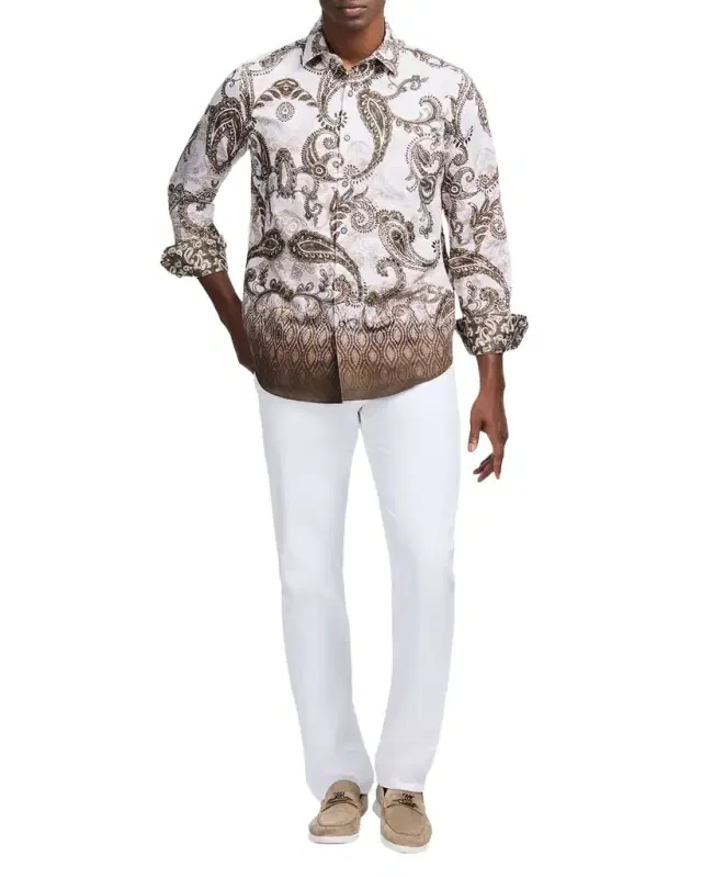 Men 's Wallington Cotton Ombre Paisley Button-Down Shirt