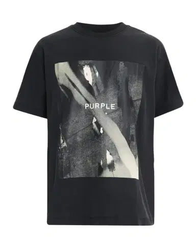 PURPLE Men's Logo Textured Jersey T-Shirt | Thumbnail 1 PURPLE Men's Logo Textured Jersey T-Shirt | Thumbnail 1