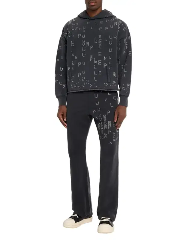 Men 's Crystal Sequence Oversized Fleece Hoodie
