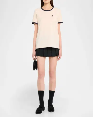 Moncler Short-Sleeve Ringer Tee | Thumbnail 2