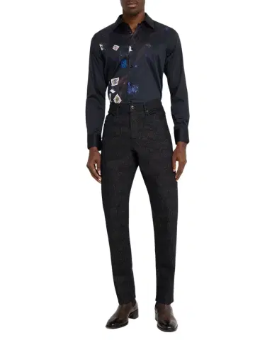 Robert Graham Men's Royal Flush Poker-Print Button-Down Shirt | Thumbnail 1 Robert Graham Men's Royal Flush Poker-Print Button-Down Shirt | Thumbnail 1