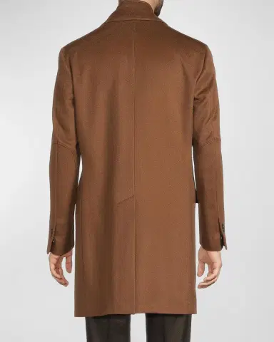 CORNELIANI Men's Virgin Wool Single-Breasted Top Coat with Zip Insert | Thumbnail 2