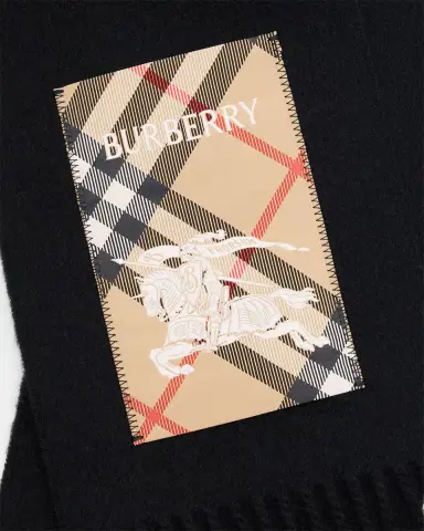 Burberry Men's Check Label Cashmere Scarf | Thumbnail 2 Burberry Men's Check Label Cashmere Scarf | Thumbnail 2