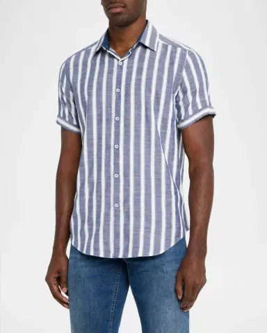 Robert Graham Men's Preston Stripe Short-Sleeve Shirt | Thumbnail 3 Robert Graham Men's Preston Stripe Short-Sleeve Shirt | Thumbnail 3