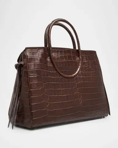 Staud Maude Croc-Embossed Leather Top-Handle Bag | Thumbnail 2