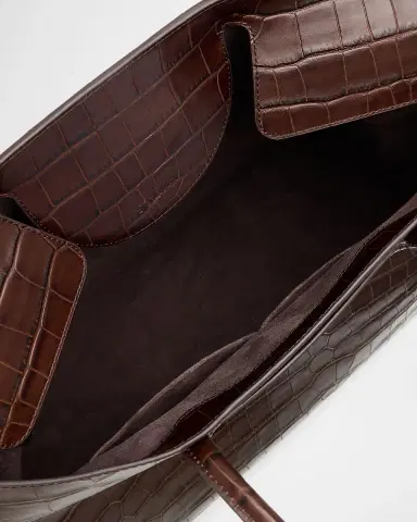 Staud Maude Croc-Embossed Leather Top-Handle Bag | Thumbnail 3