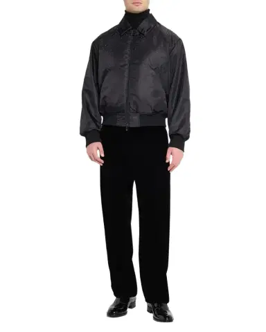 Emporio Armani Men's Clubwear Capsule Rhinestone Satin Bomber Jacket | Thumbnail 1